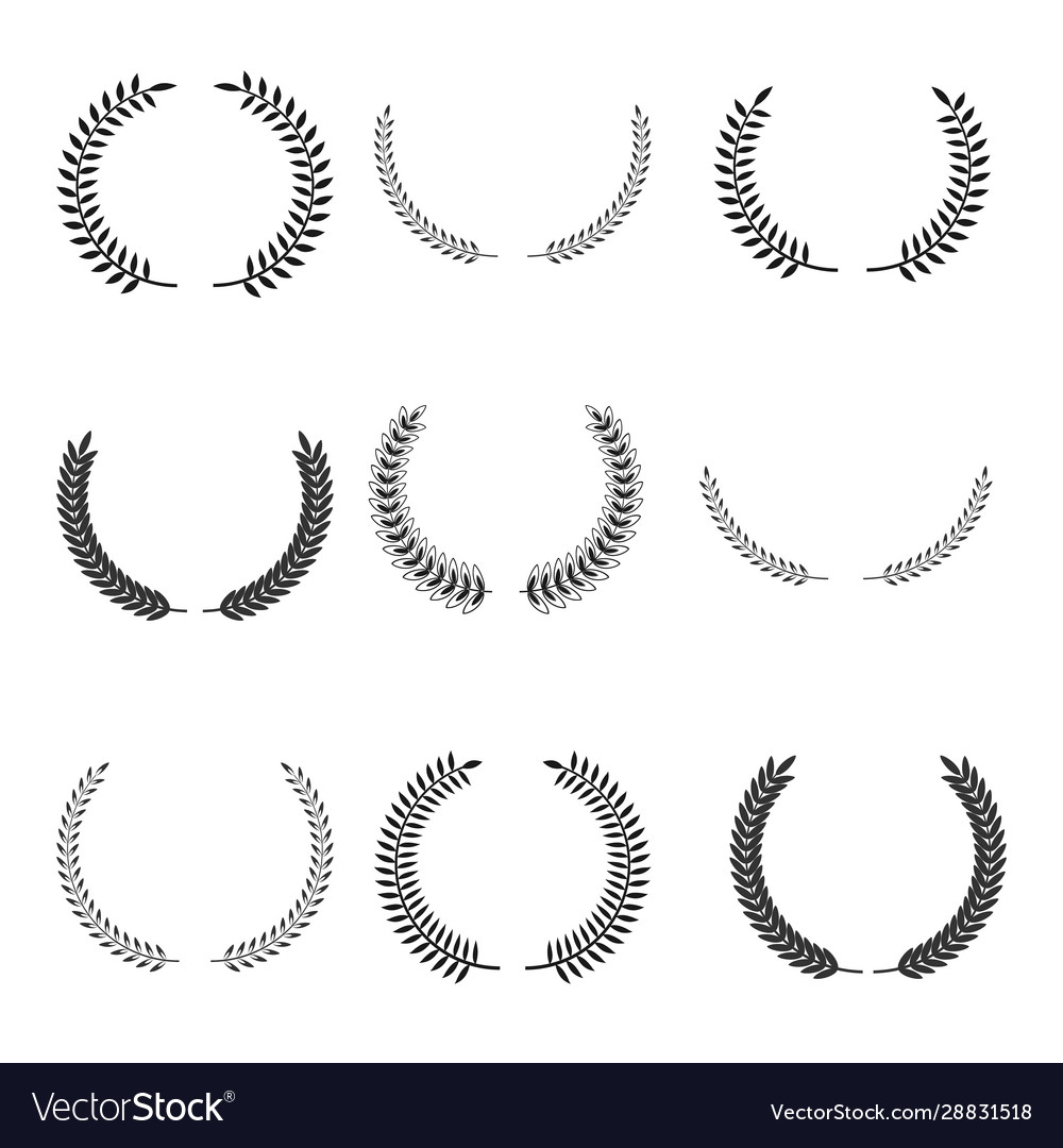 Laurel wreath symbols set vintage elements Vector Image