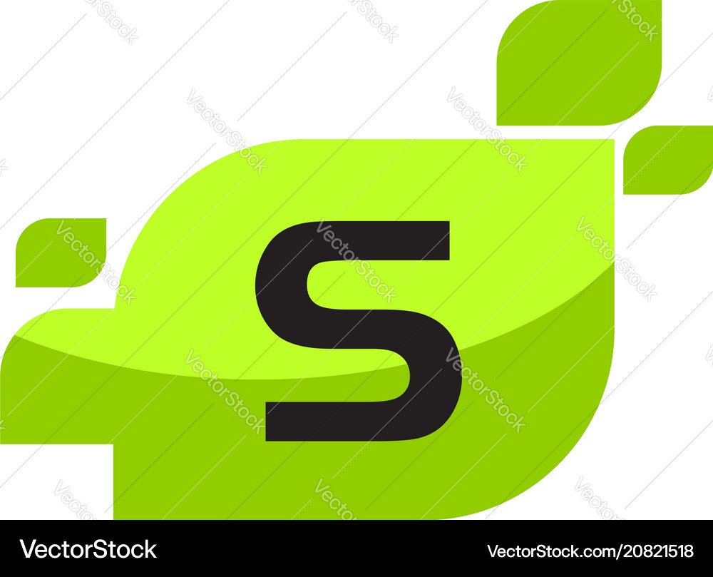 Leaf initial s logo design template Royalty Free Vector