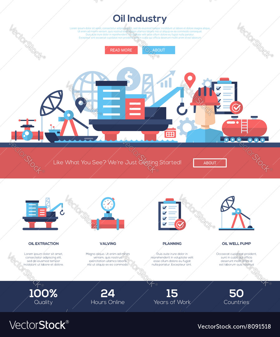 Oil and gas industry website header banner Vector Image