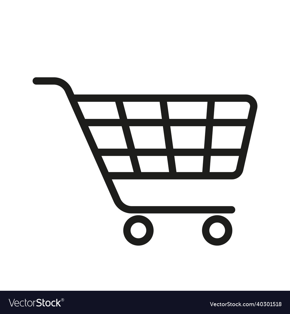 Shopping cart or trolley outline icon Royalty Free Vector