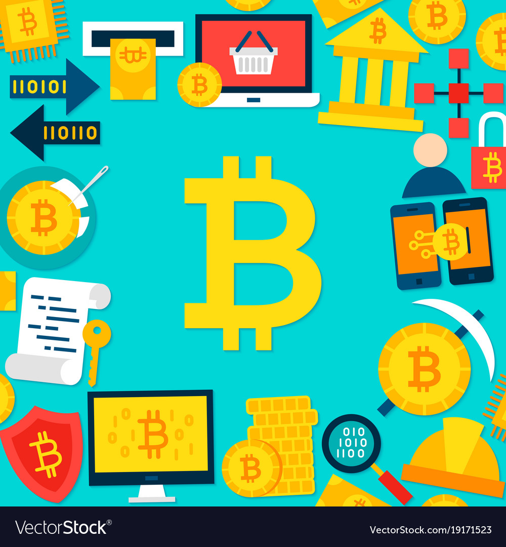 Bitcoin Flat Template Royalty Free Vector Image