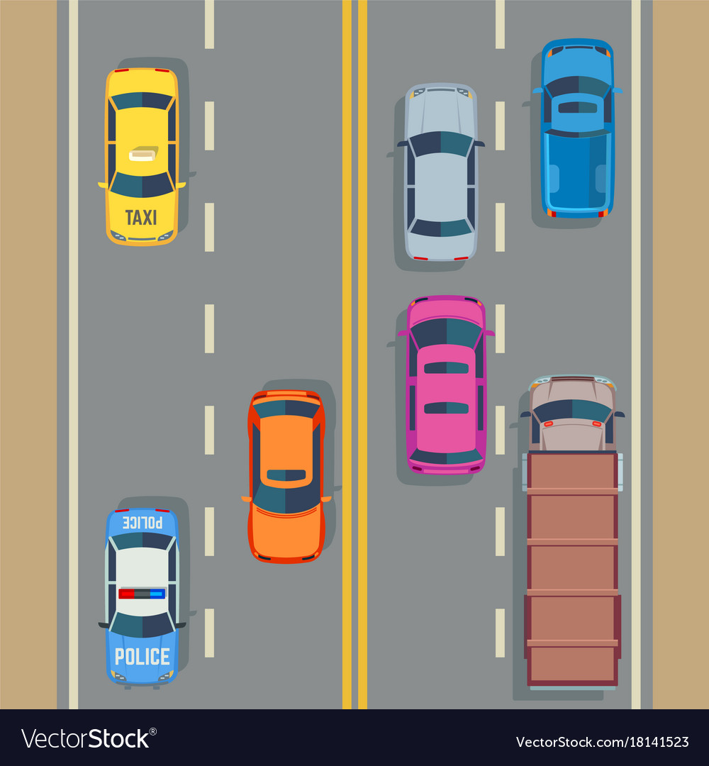 Cars Seamless Background Traffic And Road Vector Image