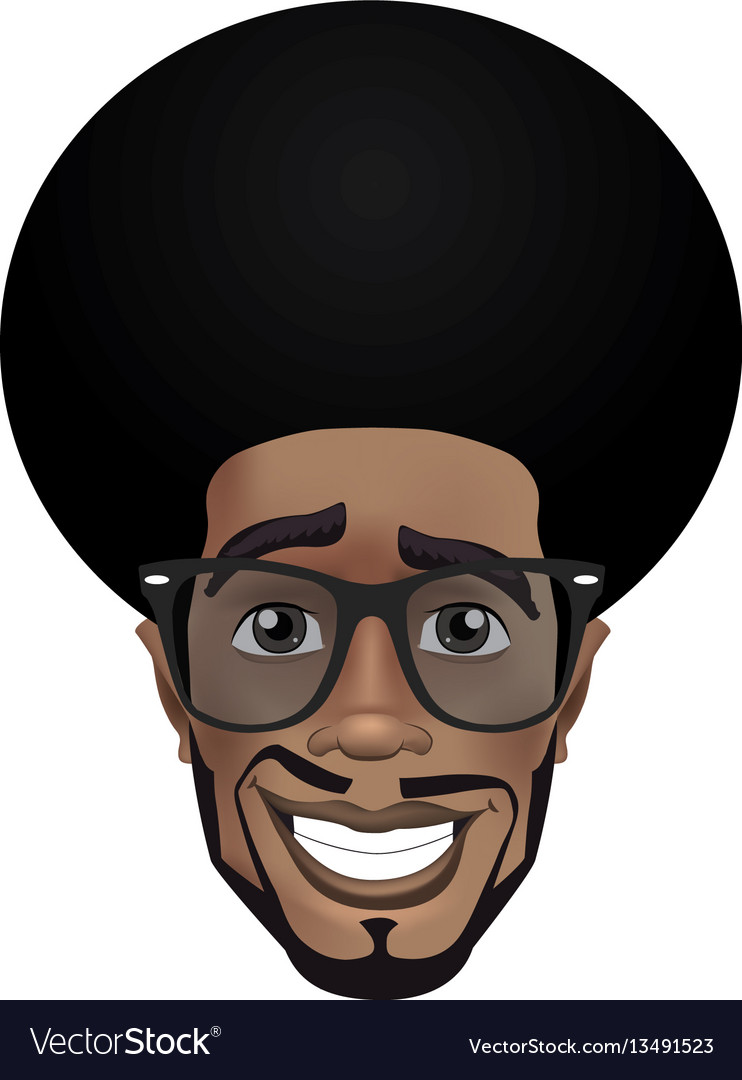 Cute Afro Smiling Black Guy With Sunglasses Vector Image Hot Sex Picture 3254