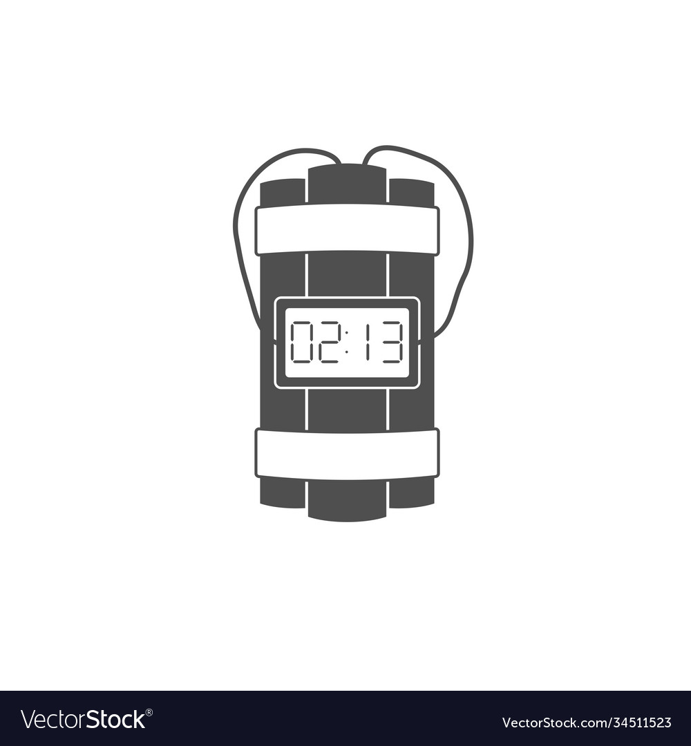 Dynamite Bomb Explosion Icon With Timer Detonate Vector Image Dynamite Bomb Explosion Icon With Timer Detonate Vector Image