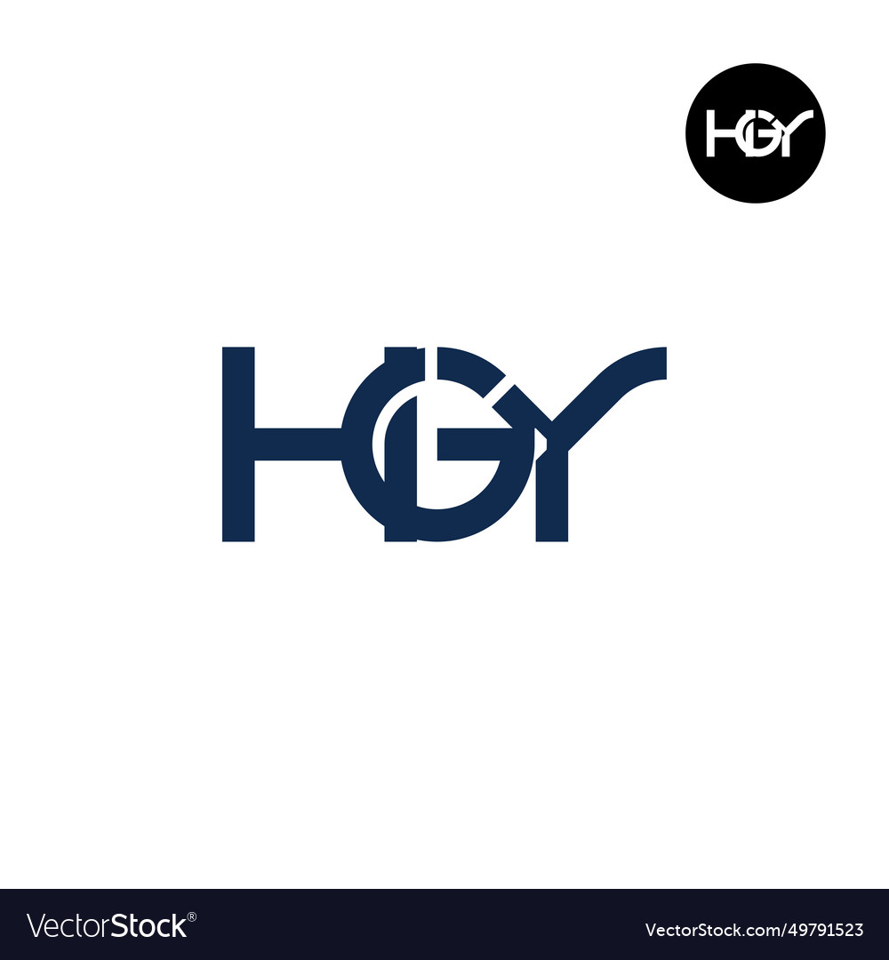 Letter hgy monogram logo design Royalty Free Vector Image