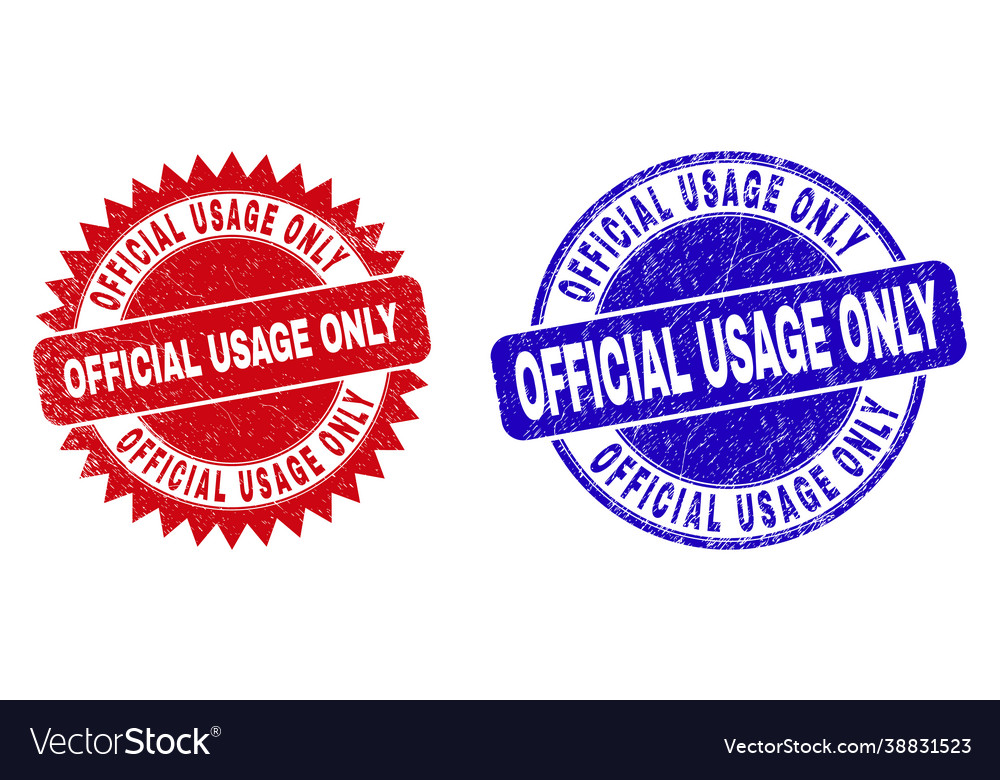 Official usage only round and rosette stamps Vector Image