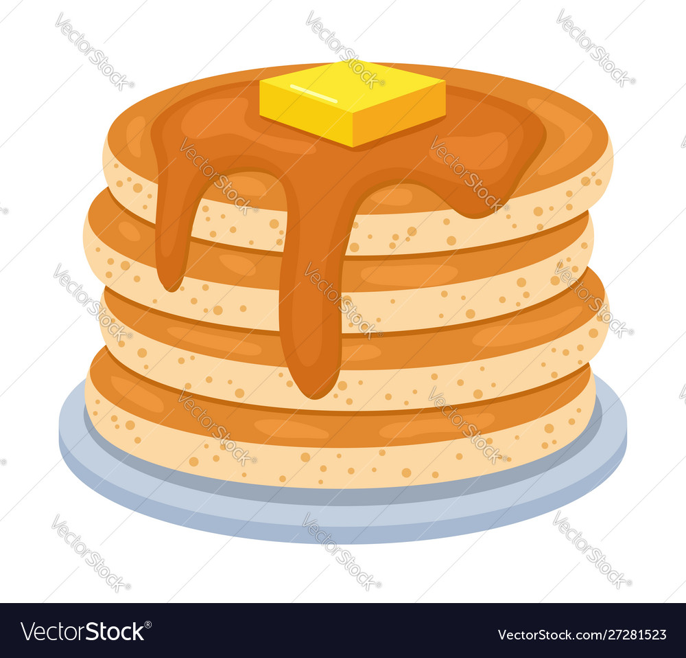 Pile pancakes Royalty Free Vector Image - VectorStock