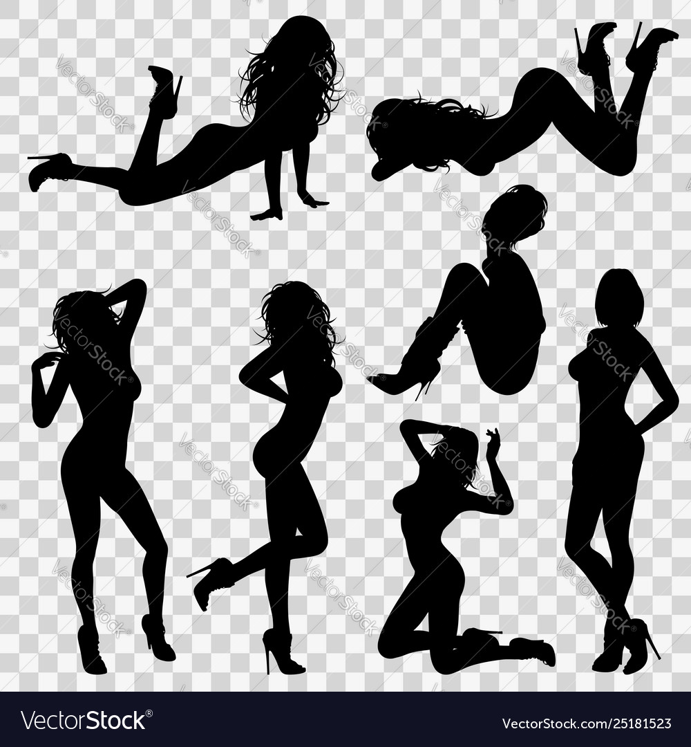 Silhouettes Sexy Girl Royalty Free Vector Image