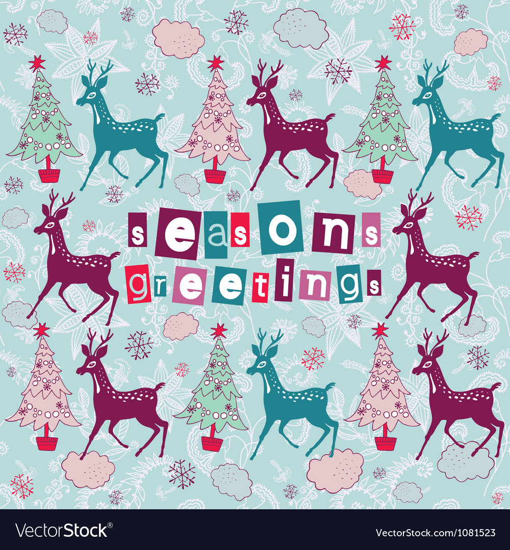 Vintage Christmas Deer Card