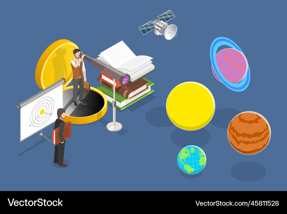 3d isometric flat conceptual Royalty Free Vector Image