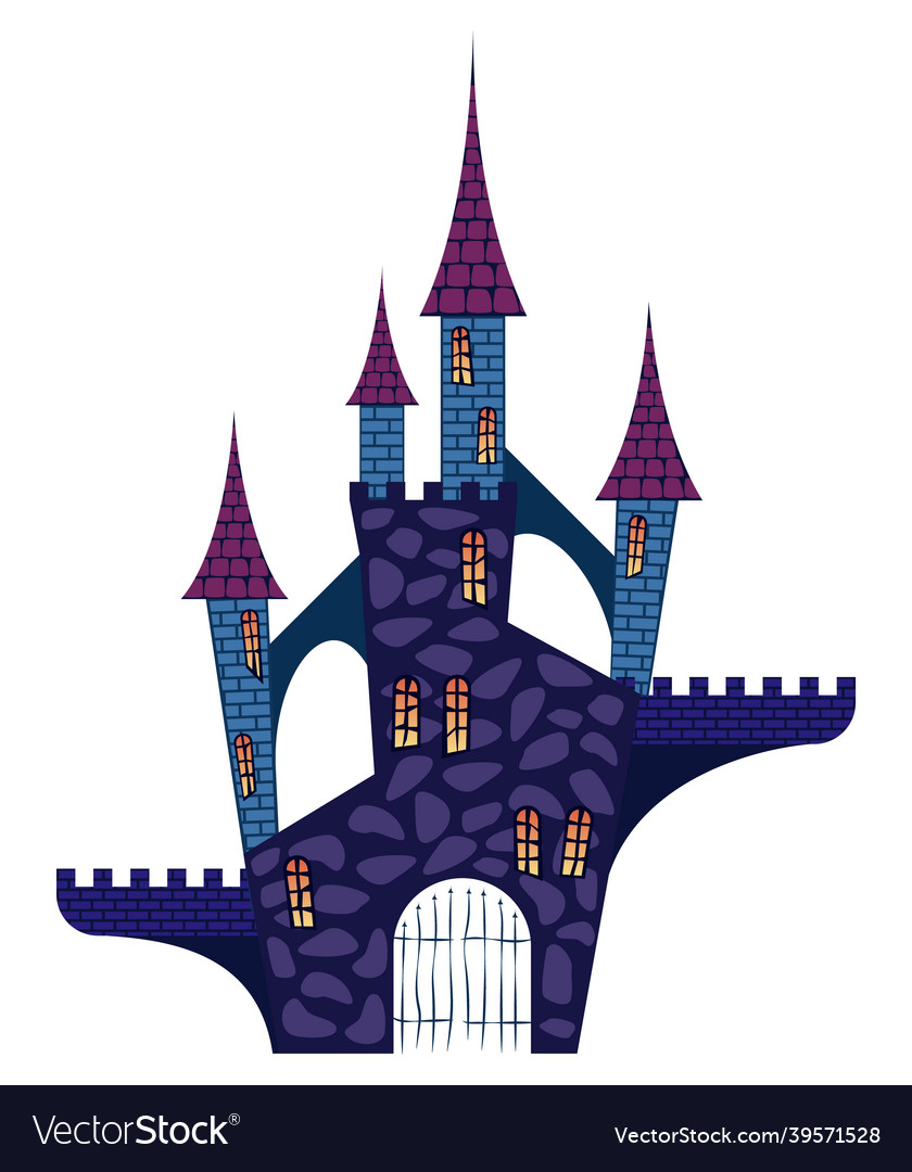 Ancient stone spooky castle Royalty Free Vector Image