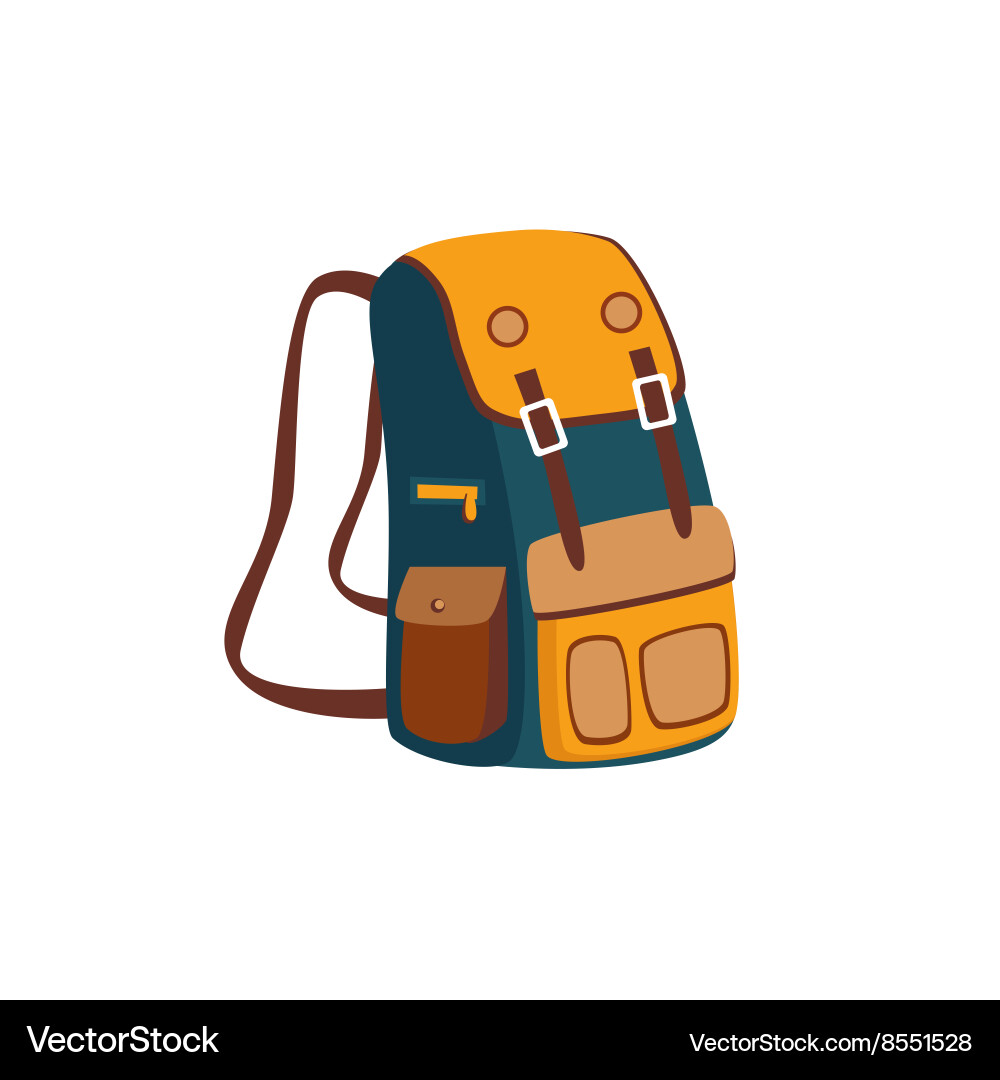 Backpack With Yellow Pockets Royalty Free Vector Image