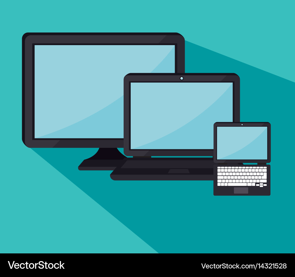 Electronics devices set icons Royalty Free Vector Image
