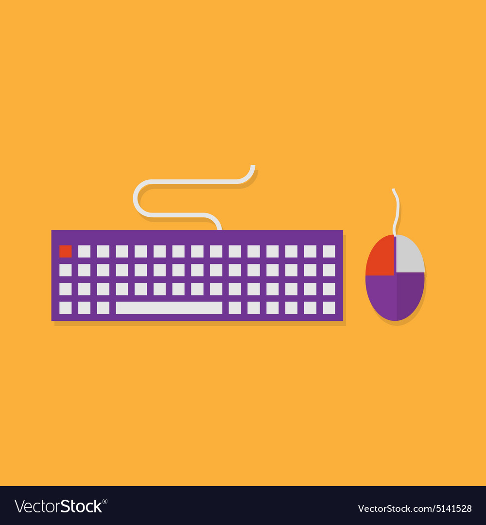 Flat icons input devices keyboard and mouse Vector Image