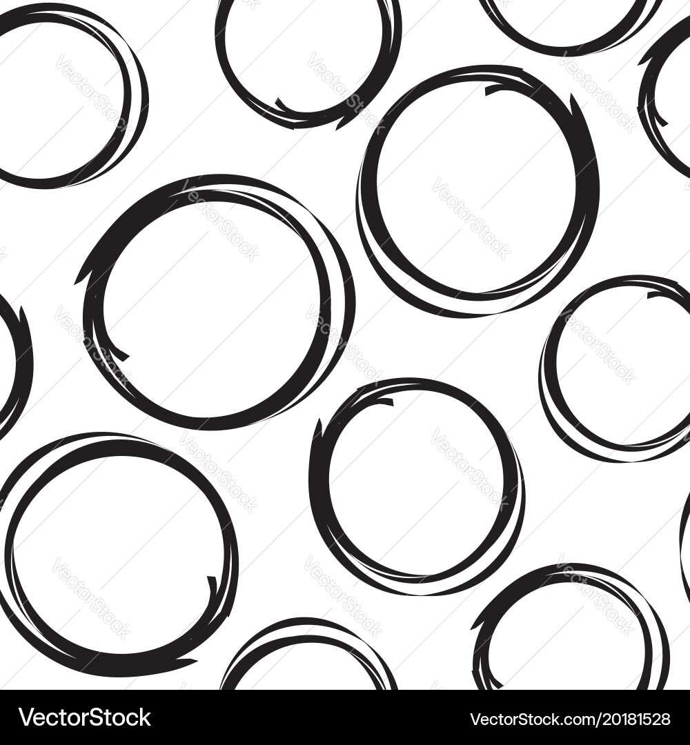Hand drawn scribble circles seamless pattern Vector Image