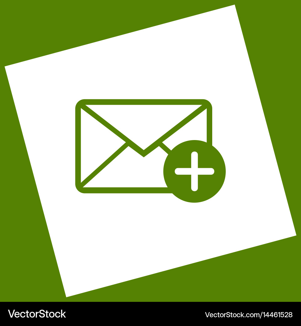 Mail sign with add mark Royalty Free Vector Image