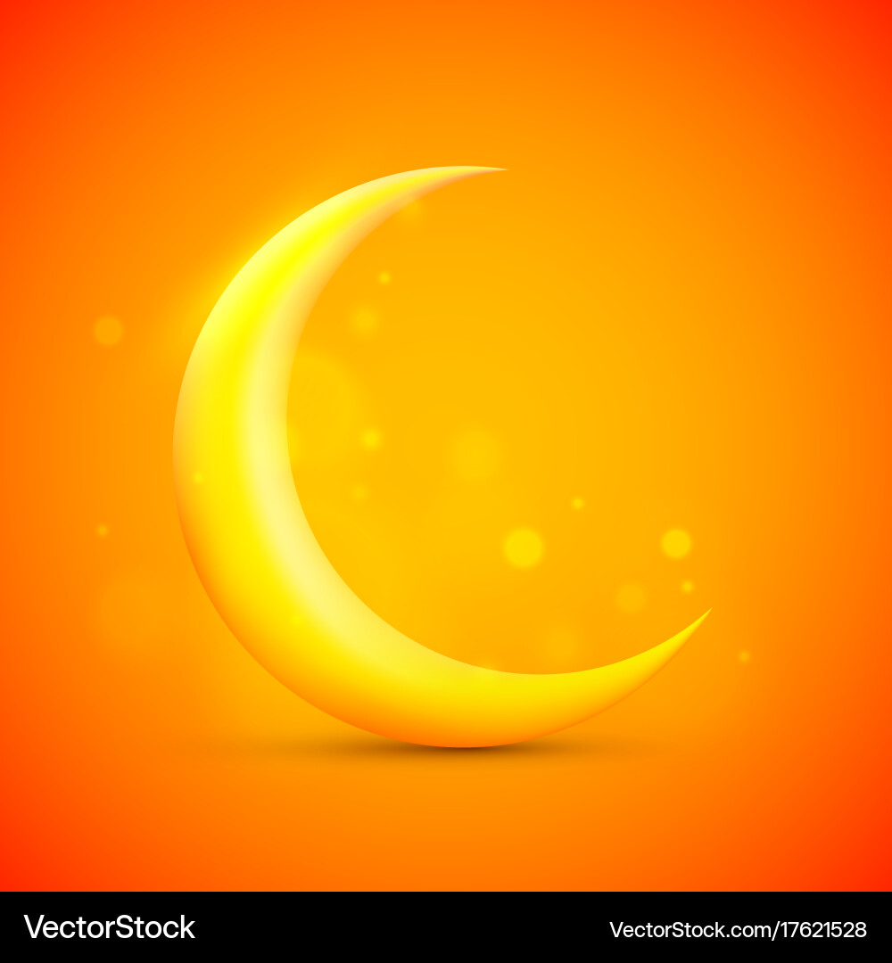 Moon sign icon on orange background Royalty Free Vector