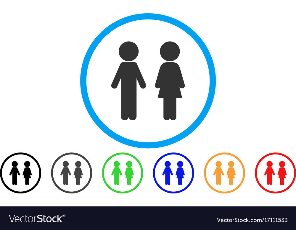 Children Couple Rounded Icon Royalty Free Vector Image