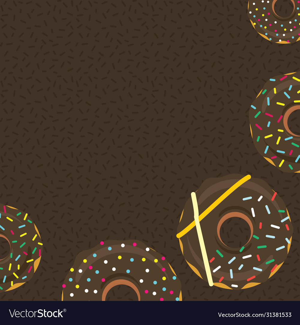 Chocolate donuts poster background Royalty Free Vector Image