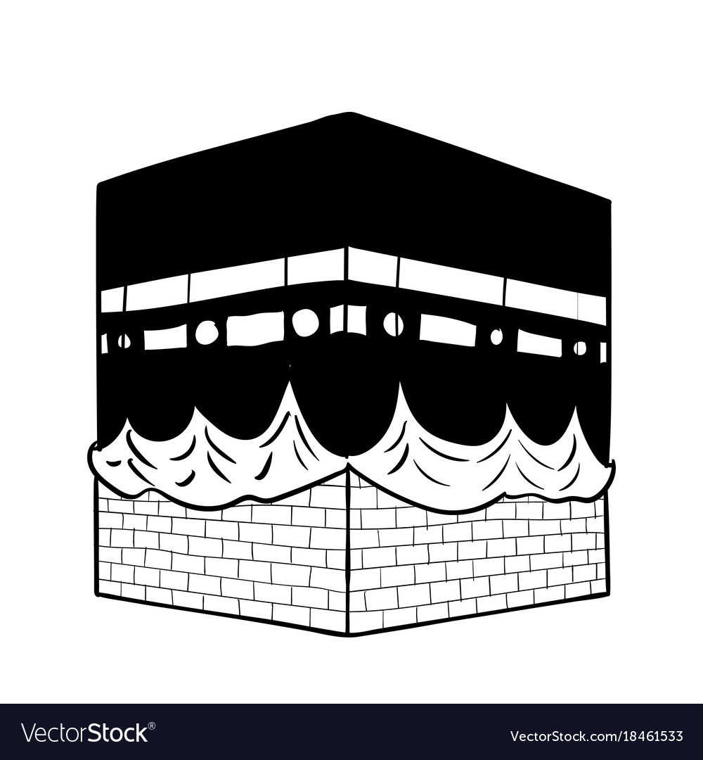 Hand drawing kaaba mecca Royalty Free Vector Image