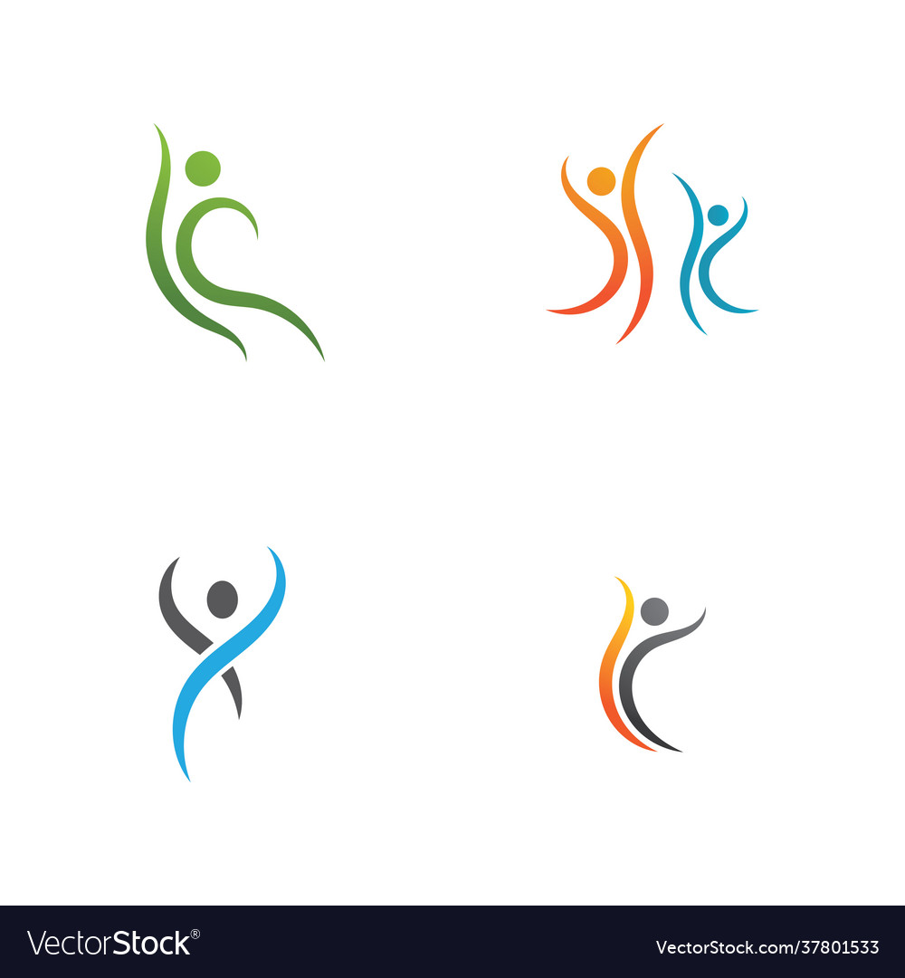 Human character logo sign Royalty Free Vector Image