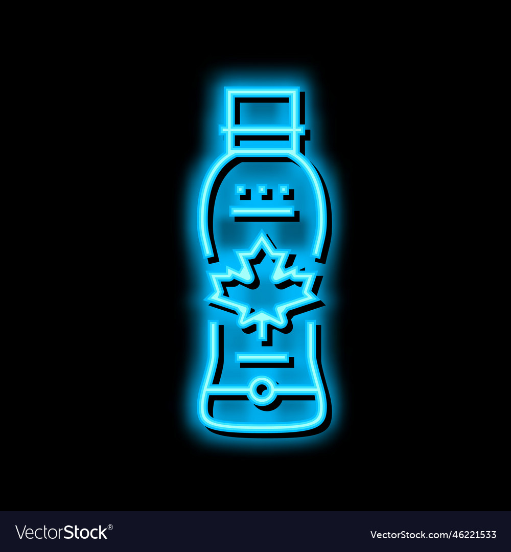 Maple water bottle neon glow icon Royalty Free Vector Image