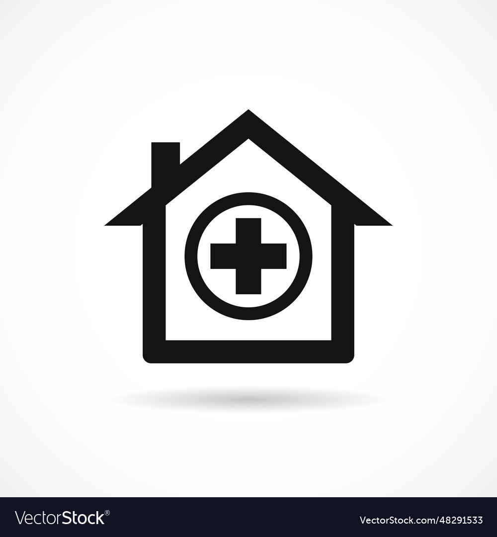 Medical house icon and hospital building icon Vector Image