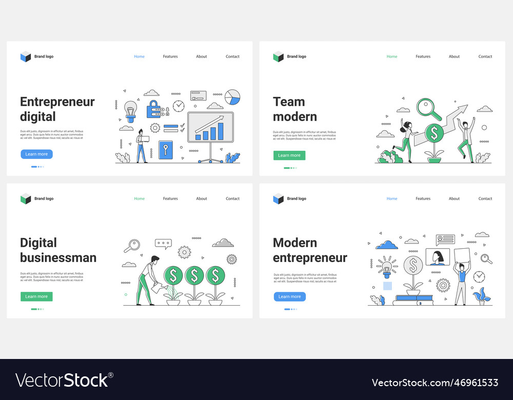 Modern entrepreneur team digital business Vector Image