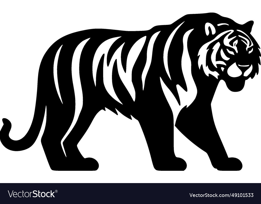 Tiger - minimalist and flat logo Royalty Free Vector Image