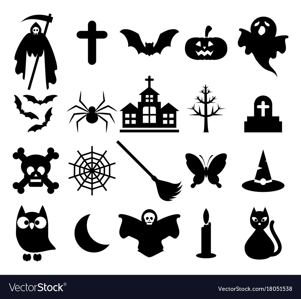 Halloween icon set Royalty Free Vector Image - VectorStock