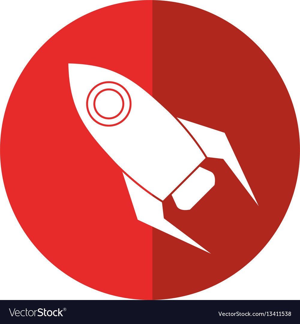 Rocket startup launch icon shadow Royalty Free Vector Image