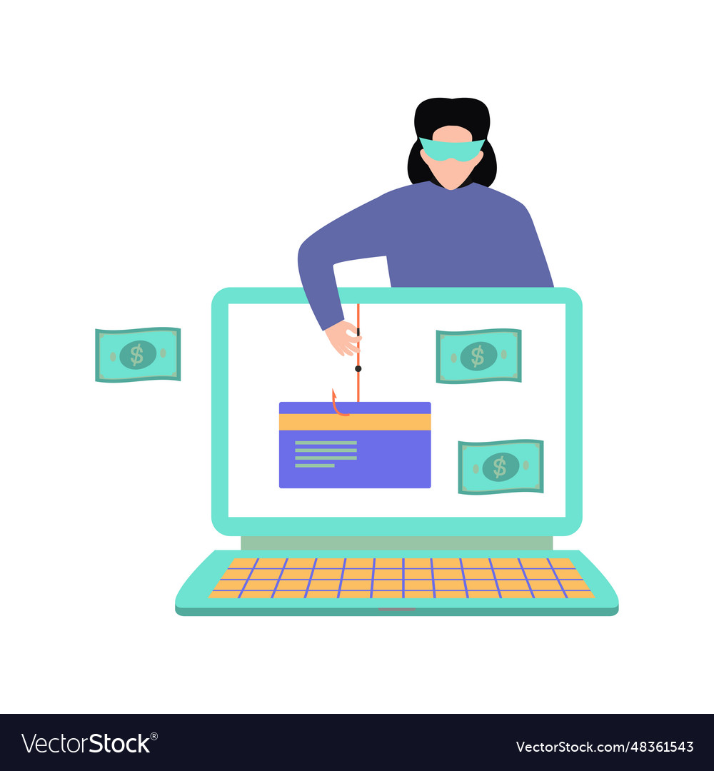 A Hacker Phishing A Credit Card Royalty Free Vector Image A Hacker Phishing A Credit Card Royalty Free Vector Image