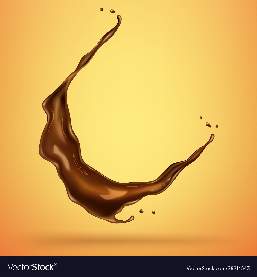 Abstract shape chocolate splash realistic vector image Abstract shape chocolate splash realistic