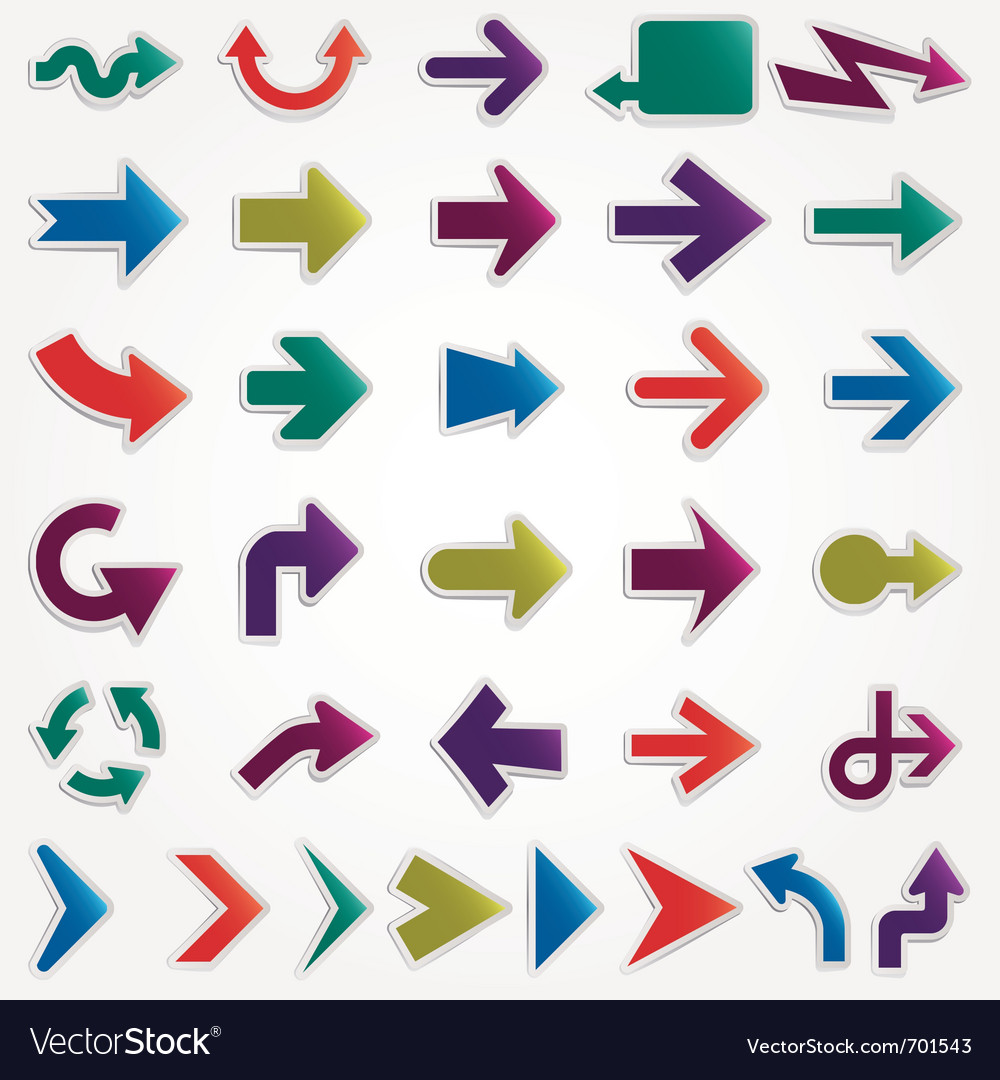 Arrows set Royalty Free Vector Image - VectorStock