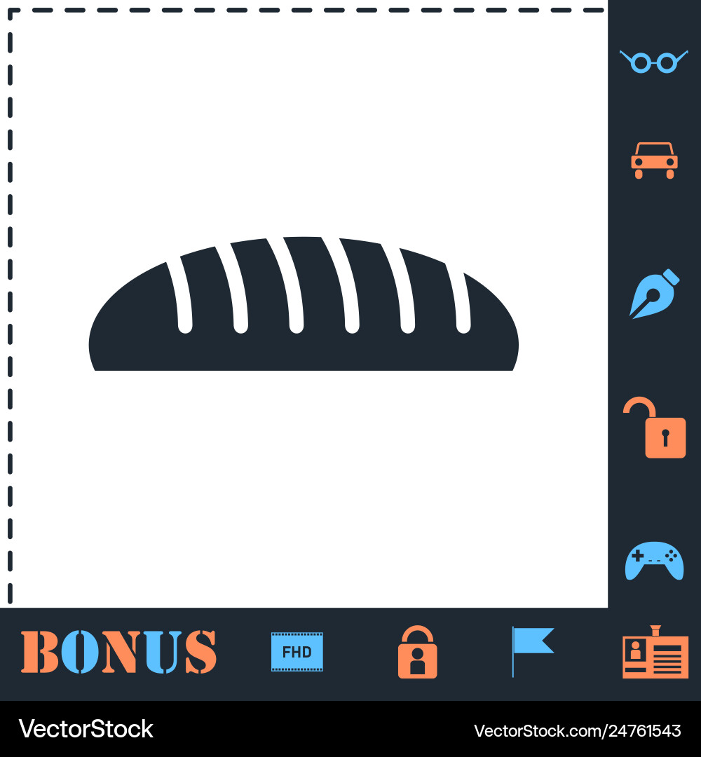 Bread icon flat Royalty Free Vector Image - VectorStock
