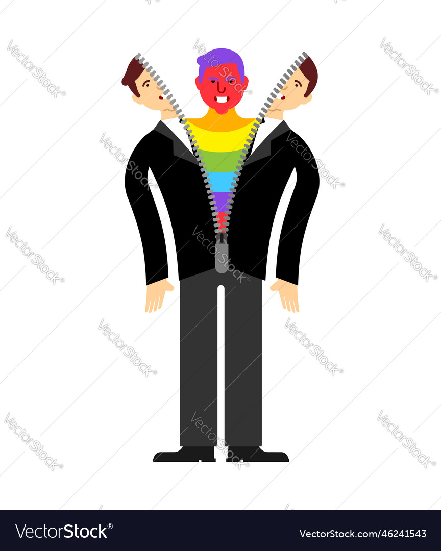 Coming out gay removes human skin Royalty Free Vector Image