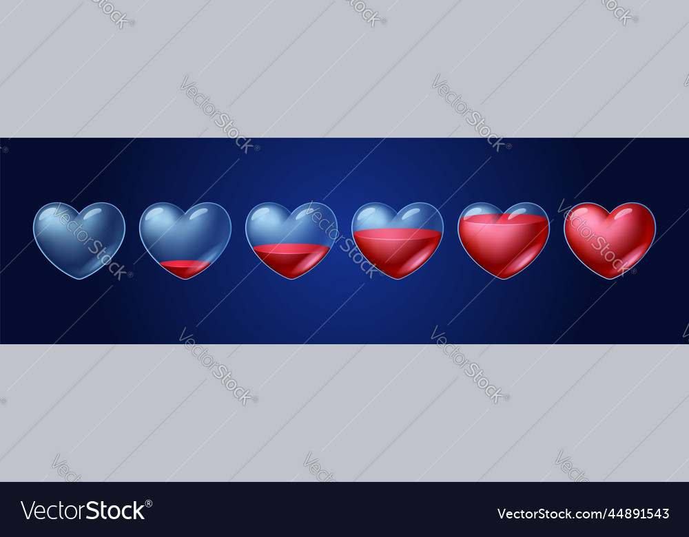 Heart fill progress game animation sprite sheet Vector Image Heart fill progress game animation sprite sheet Vector Image