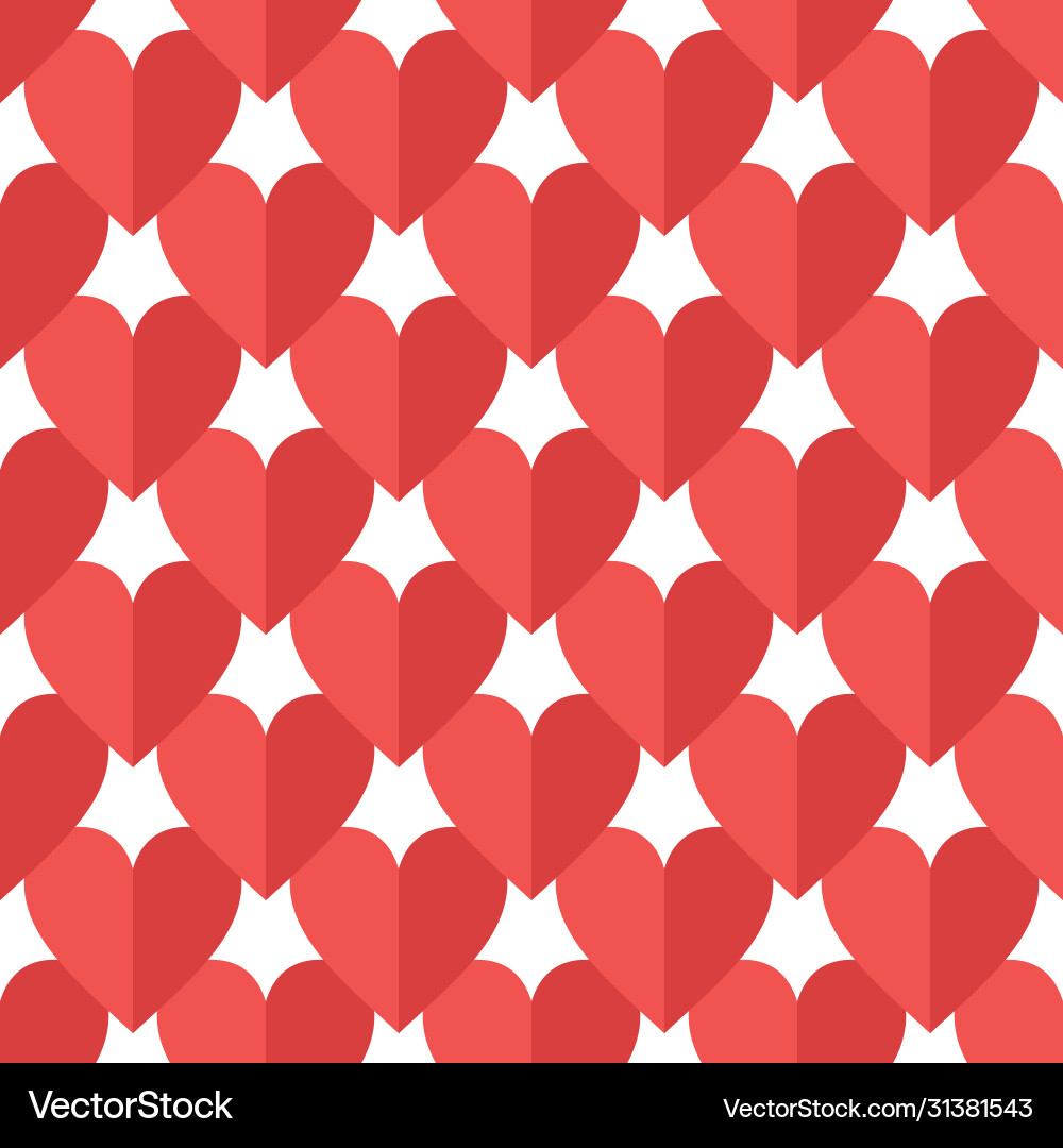 Hearts flat seamless pattern Royalty Free Vector Image