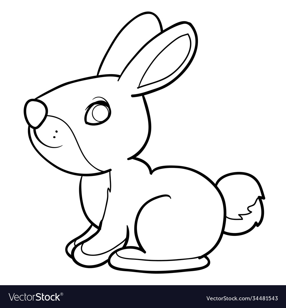 Download Sketch A Cute Rabbit Coloring Book Cartoon Vector Image