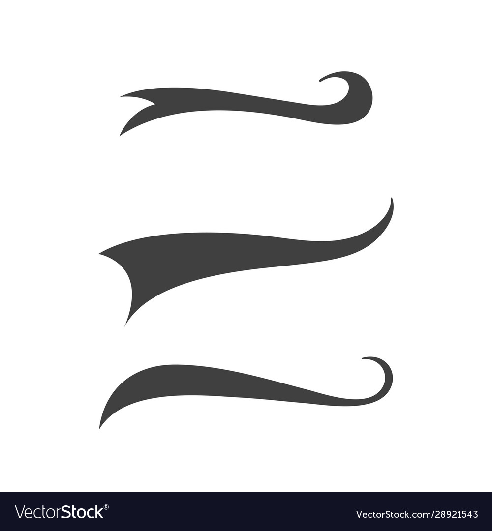 Swash and swooshes tails typography set brush Vector Image