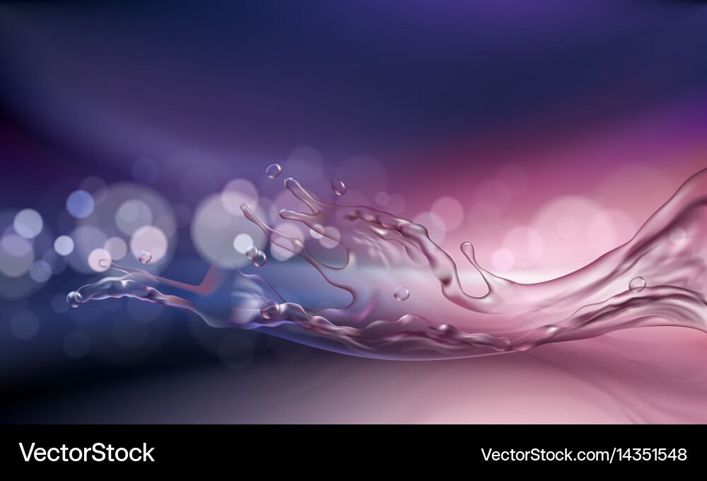3d violet and pink background with water Vector Image