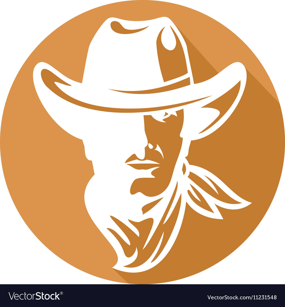 American cowboy icon Royalty Free Vector Image