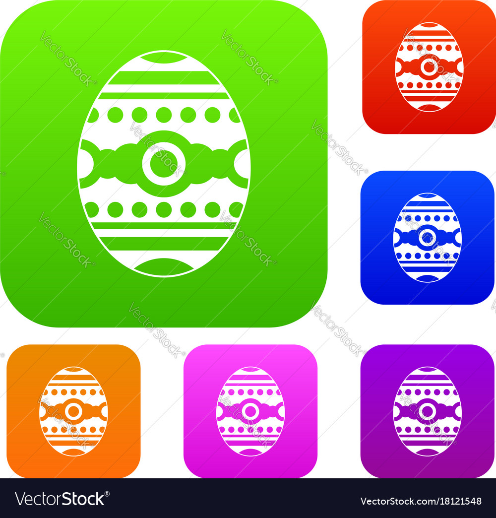 Beautiful easter egg set color collection Vector Image