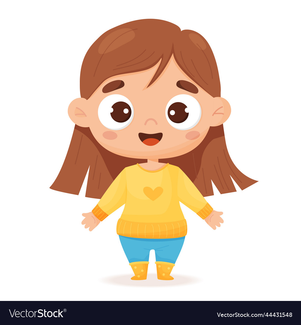 Cute fair-skinned girl with long hair Royalty Free Vector