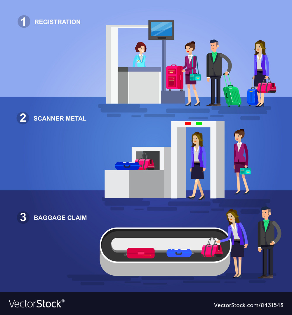 People In Airport Royalty Free Vector Image Vectorstock