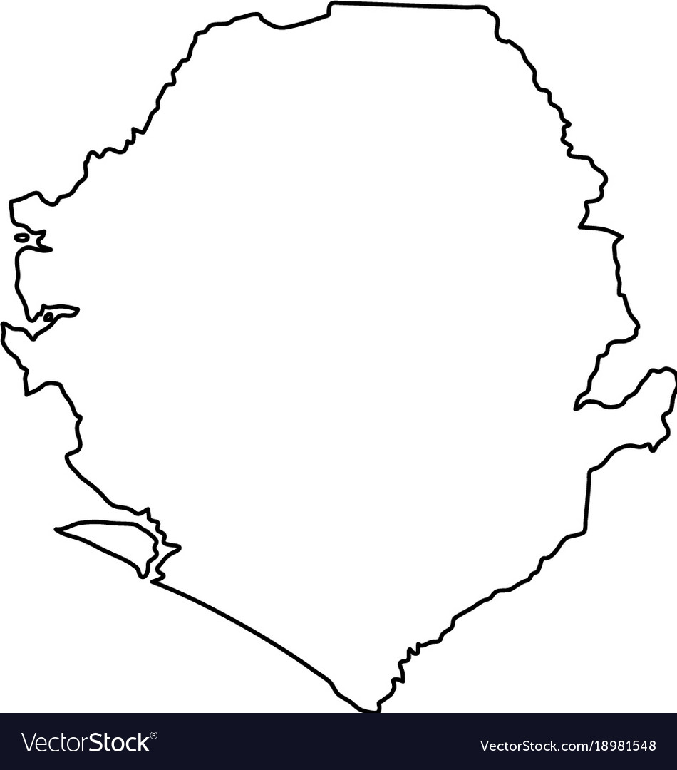 Sierra Leone Map Of Black Contour Curves On White Vector Image