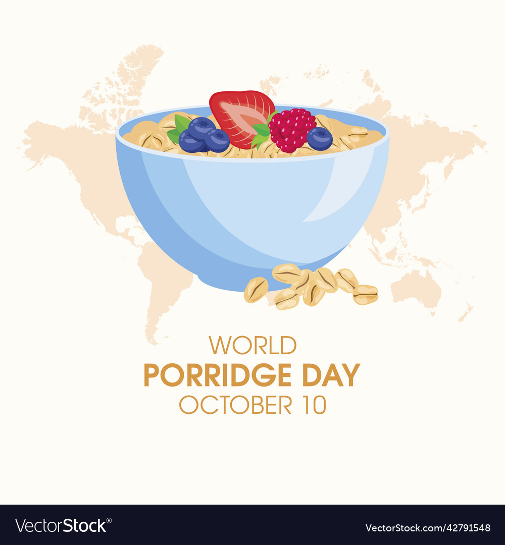 World porridge day food oat health bowl fruit icon