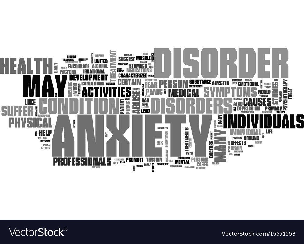 Anxiety Cure Text Word Cloud Concept Royalty Free Vector