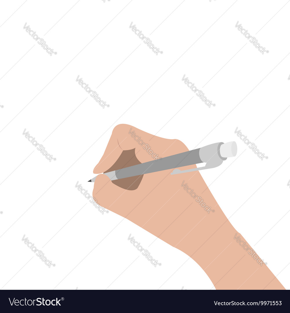 Hand writing drawing pen Woman holding pencil Vector Image