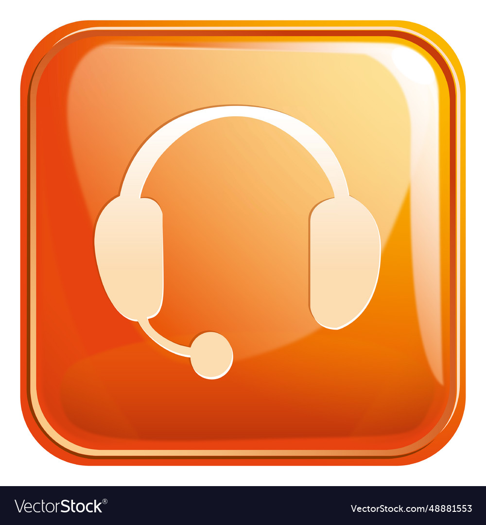 Headphone square icon 3 Royalty Free Vector Image